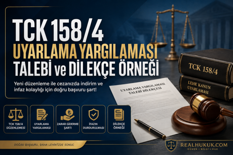 TCK 158/4 Uyarlama Yargılaması Talebi ve Dilekçe Örneği TCK 158/4 Uyarlama Yargılaması Talebi ve Dilekçe Örneği